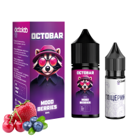 НАБІР ДЛЯ САМОЗАМІСУ OCTOBAR NFT 30 МЛ 50 МГ MOOD BERRIES ЗІ СМАКОМ ВИШНІ ПОЛУНИЦІ ТА ЧОРНИЦІ