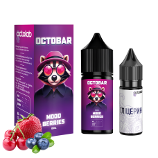 НАБІР ДЛЯ САМОЗАМІСУ OCTOBAR NFT 30 МЛ 50 МГ MOOD BERRIES ЗІ СМАКОМ ВИШНІ ПОЛУНИЦІ ТА ЧОРНИЦІ