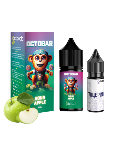 Набір для самозамісу OCTOBAR NFT 30 мл 50 мг "Sour Apple" зі смаком кислого яблука