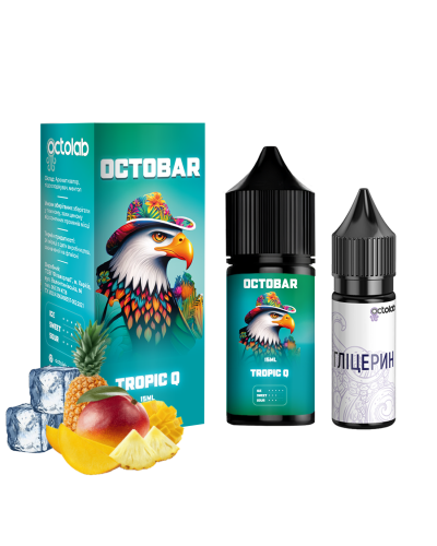 НАБІР ДЛЯ САМОЗАМІСУ OCTOBAR NFT 30 МЛ 50 МГ TROPIC Q ЗІ СМАКОМ ТРОПІЧНОГО МІКСУ З ХОЛОДКОМ
