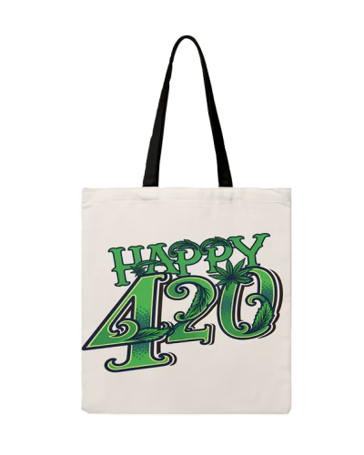 Шопер "Happy 420" в білому кольорі