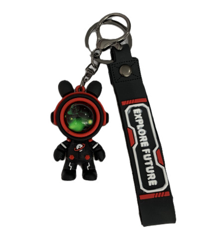 Брелок для ключей Explore Future "Astronaut" в черно-красном костюме с зеленым отражением в шлеме