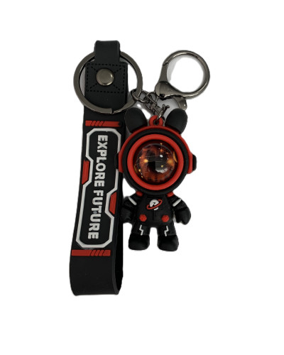 Брелок для ключей Explore Future "Astronaut" в черно-красном костюме с оранжевым отражением в шлеме
