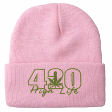 Шапка "420 High Life" рожевого кольору