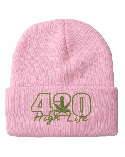 Шапка "420 High Life" рожевого кольору