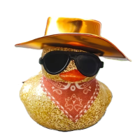 Cool Duck Жовте каченя в капелюсі з гвинтівкою (Діско-стайл)