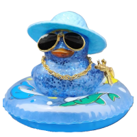 Cool Duck Синє каченя в капелюсі з гвинтівкою та кругом для плавання (Діско-стайл)