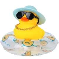 Cool Duck Жовте каченя в білому капелюсі з кругом для плавання